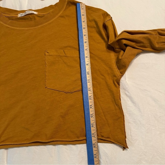 Free People - Small  - Long Sleeve Crop Top - Mustard - Picture 12 of 12